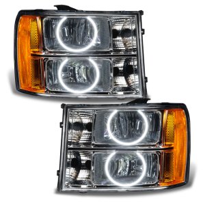 GMC Sierra Headlight Assembly - ORACLE Lighting - SMD Round Ring Design - White - `07-`13